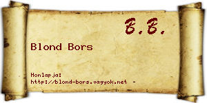 Blond Bors névjegykártya